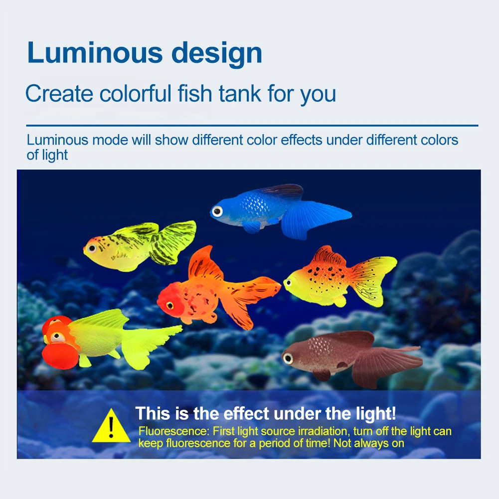Peixe Artificial para Aquário de Silicone que Brilha no Escuro - Imagem 3