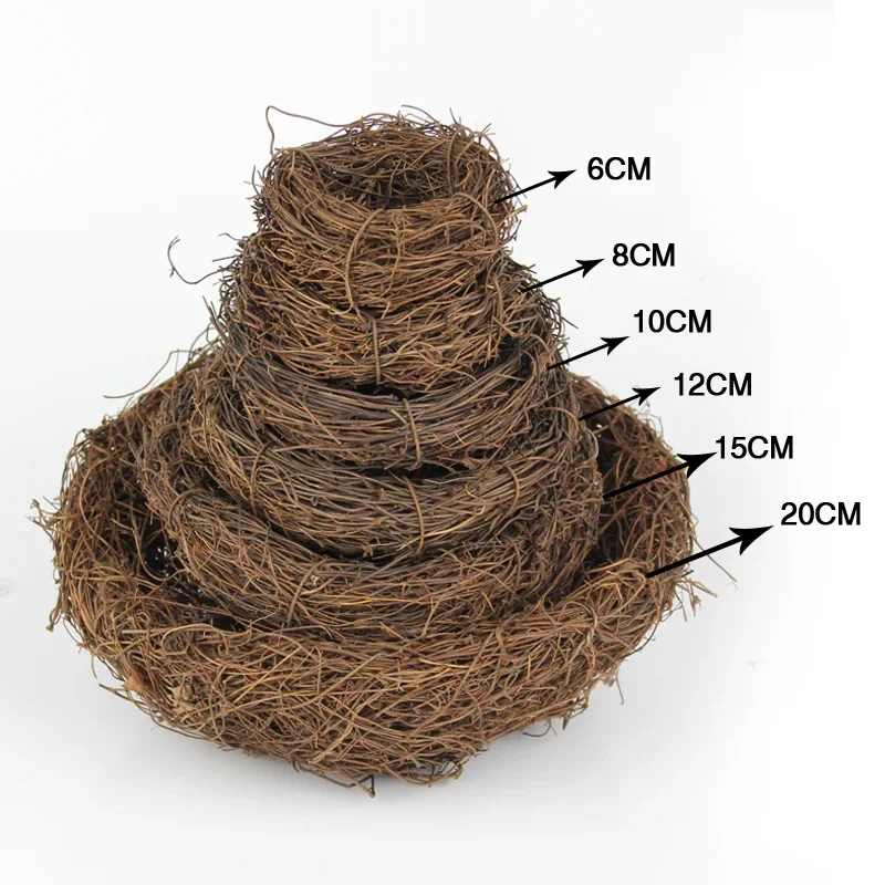 Ninho de Pássaro de Rattan para Decoração Artesanal 8 cm - Imagem 2