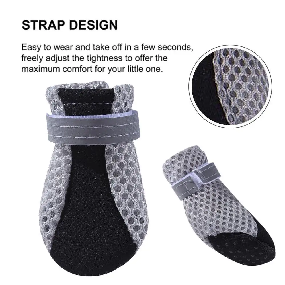 Sapatos para Cães Antiderrapantes Ajustáveis com Faixa Refletiva - Imagem 2