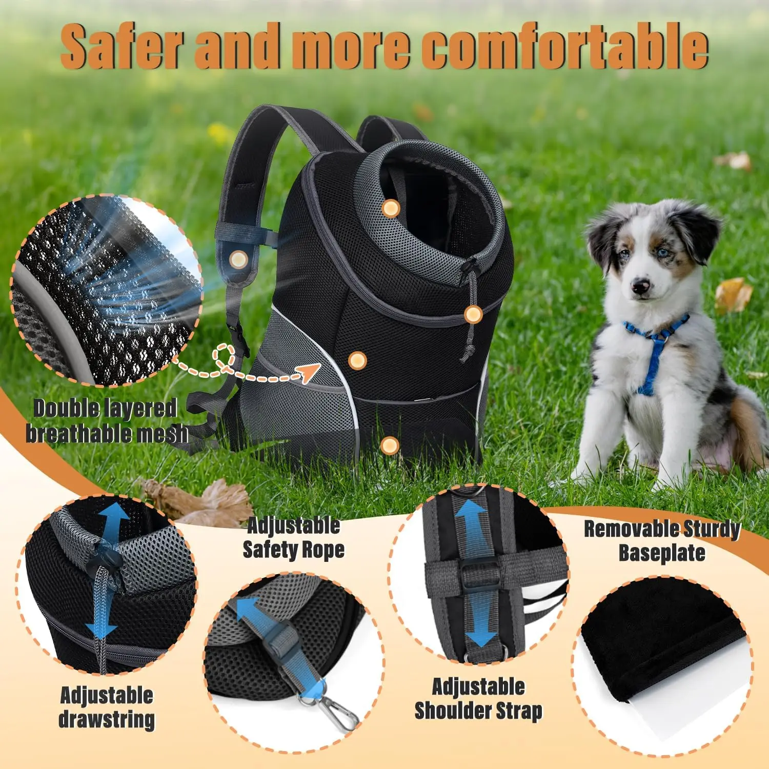Mochila Transportadora para Cães e Gatos Pequenos Dobrável - Imagem 3