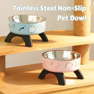 tigela elevada aço inoxidável para gatos