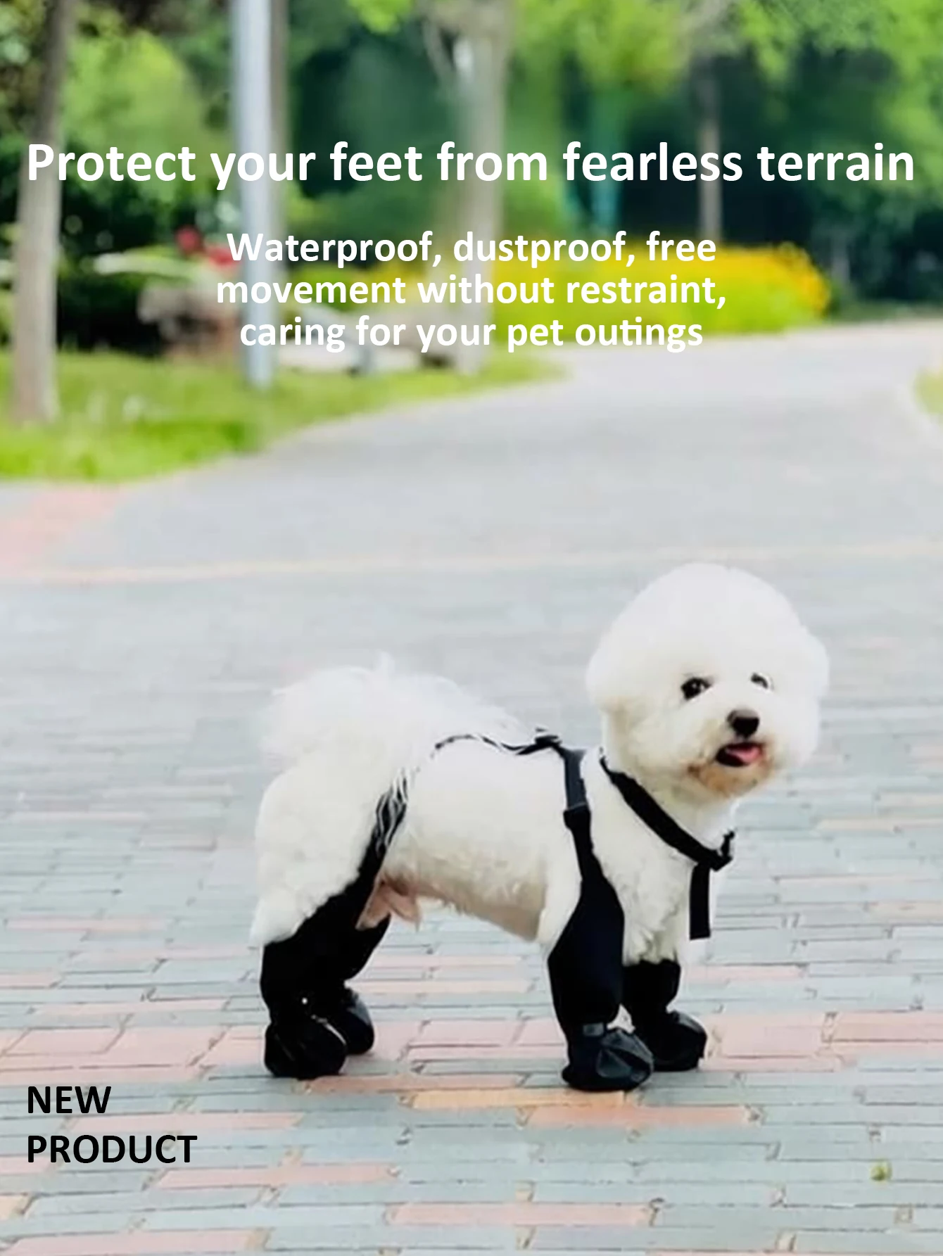 Botas para Cães Pequenos e Médios Impermeáveis com Cadarço Ajustável - Imagem 2