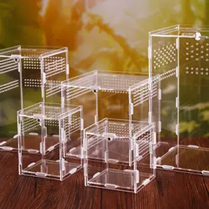 terrário acrílico transparente para répteis
