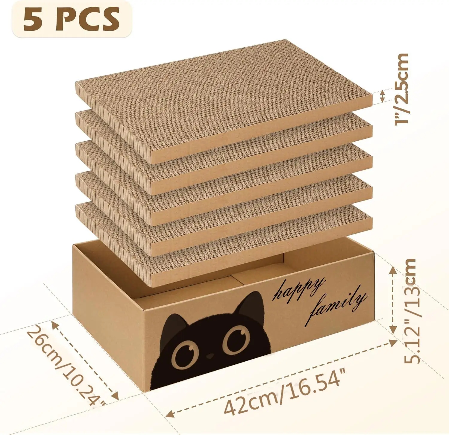 Arranhador de Papelão para Gatos com Cama 42x26x13 cm - Imagem 2