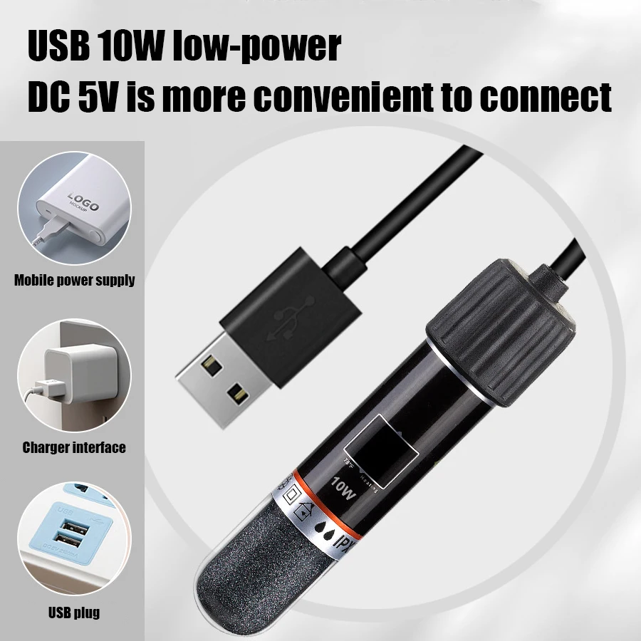 Aquecedor USB para Aquário Pequeno 10W com Termostato 26°C - Imagem 3