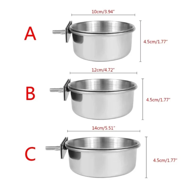 Comedouro para Pássaros Aço Inoxidável com Braçadeira para Gaiola - Imagem 6