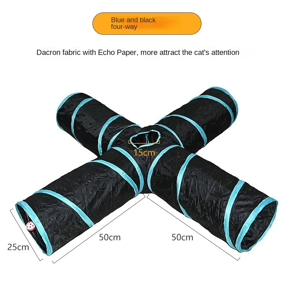 Túnel Dobrável para Gatos em Poliéster S-Type 60 cm para Brincar - Imagem 5