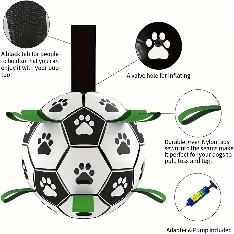 Bola de Futebol Interativa para Cães com Alças Embutidas - Imagem 2