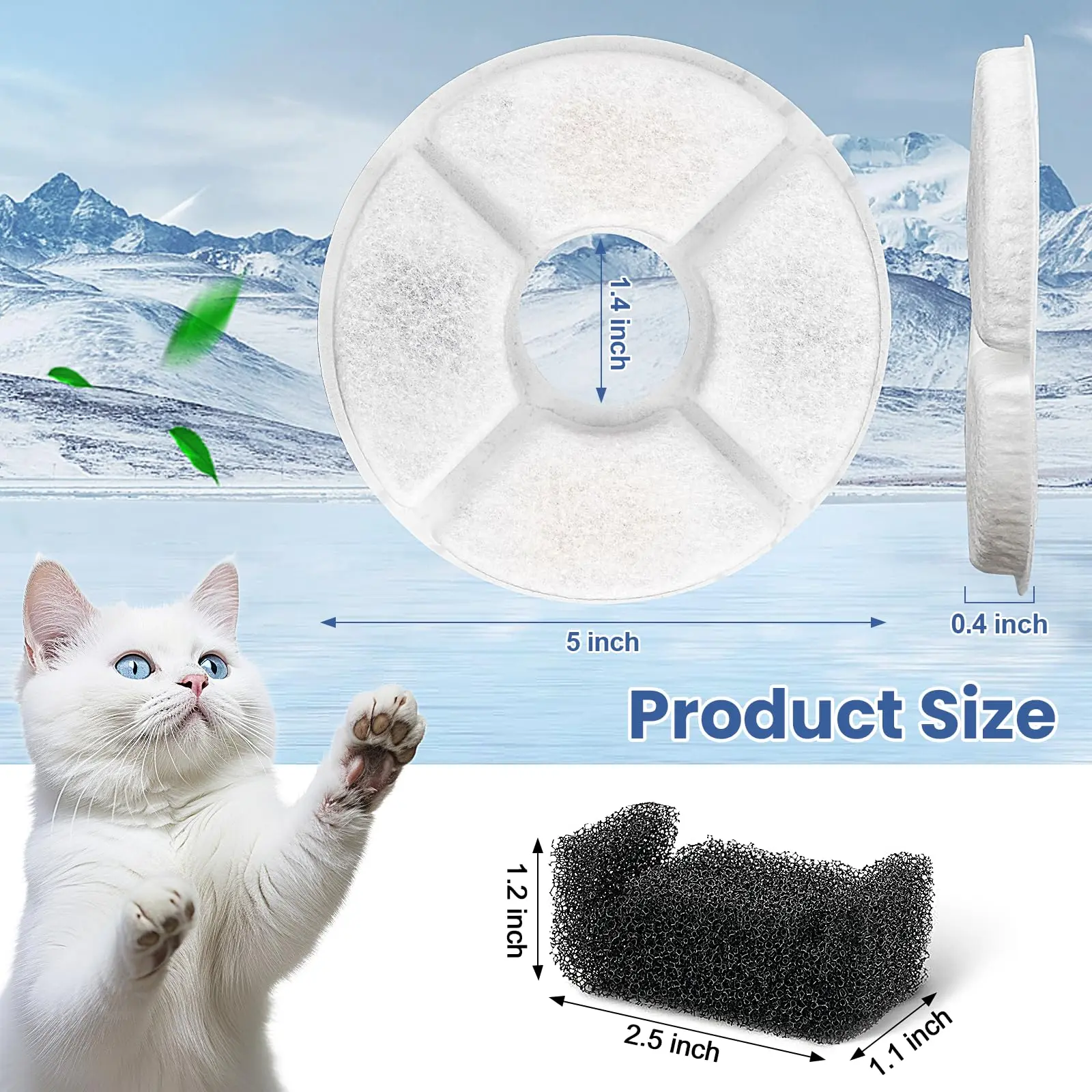 Filtro de Carvão para Fonte de Gatos 2.4L Redonda com Filtragem Múltipla - Imagem 5