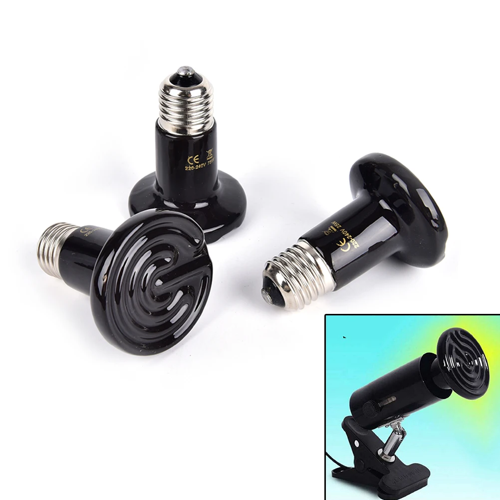 Lâmpada de Aquecimento Cerâmica para Répteis 25W/50W/75W/100W Infravermelha - Imagem 2