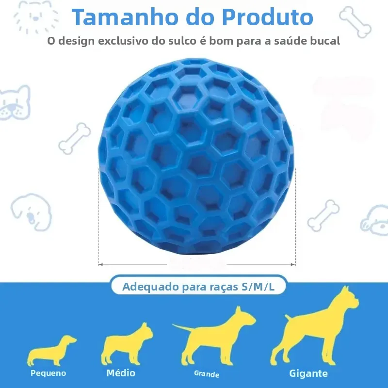 Bola de Borracha Natural para Cães com Textura para Mastigar - Imagem 6
