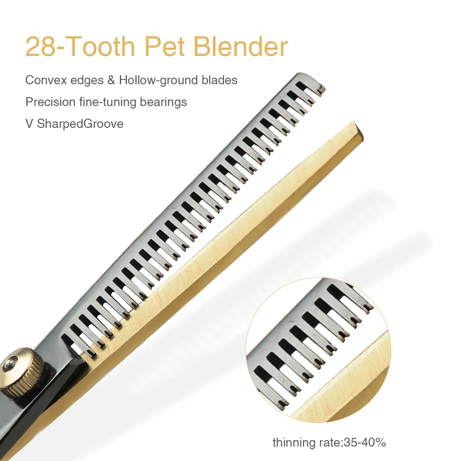 Tesoura para Tosa de Cães e Gatos de Aço Inoxidável Destro - Imagem 4