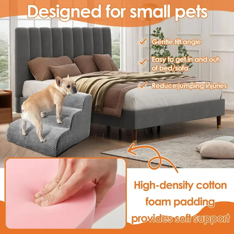 Escada Rampa para Cães de Espuma Leve com Capa Removível e Lavável - Imagem 3