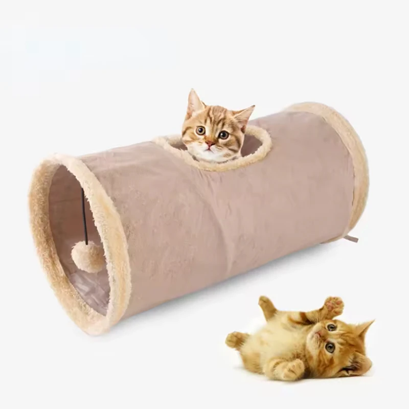 Túnel para Gatos de Pelúcia Dobrável 50 cm para Brincadeiras - Imagem 3