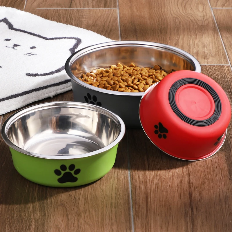 Tigela para Cães e Gatos de Aço Inoxidável com Base Antiderrapante - Imagem 2