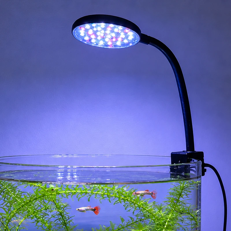 luminária LED USB para aquário com clip