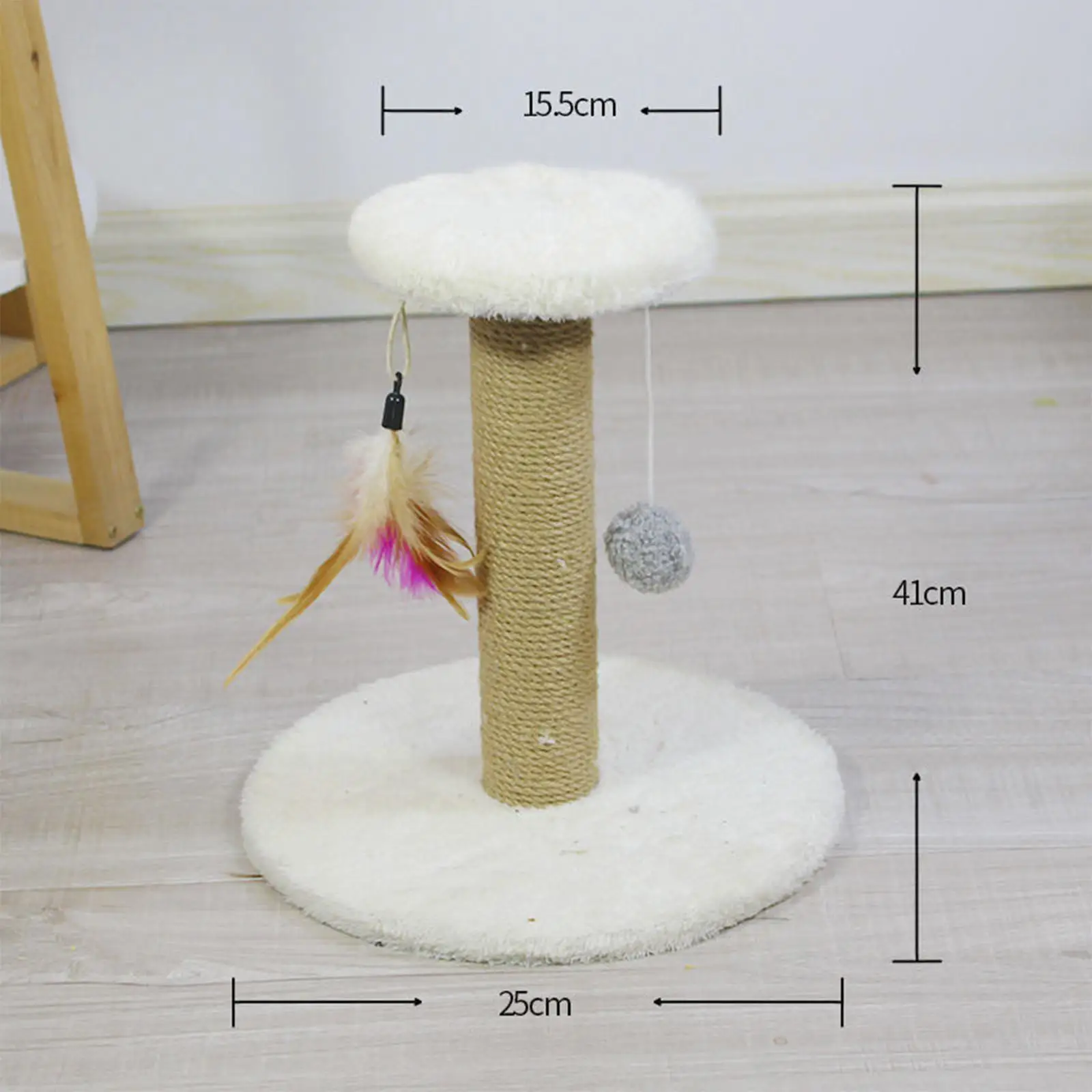 Arranhador Sisal para Gatos Pequenos com Sisal e Madeira - Imagem 6