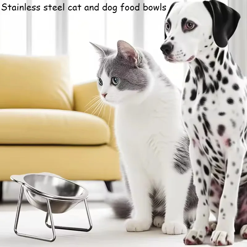 Tigela Inclinada 15° para Cães e Gatos de Inox 304 com Suporte Elevado - Imagem 6