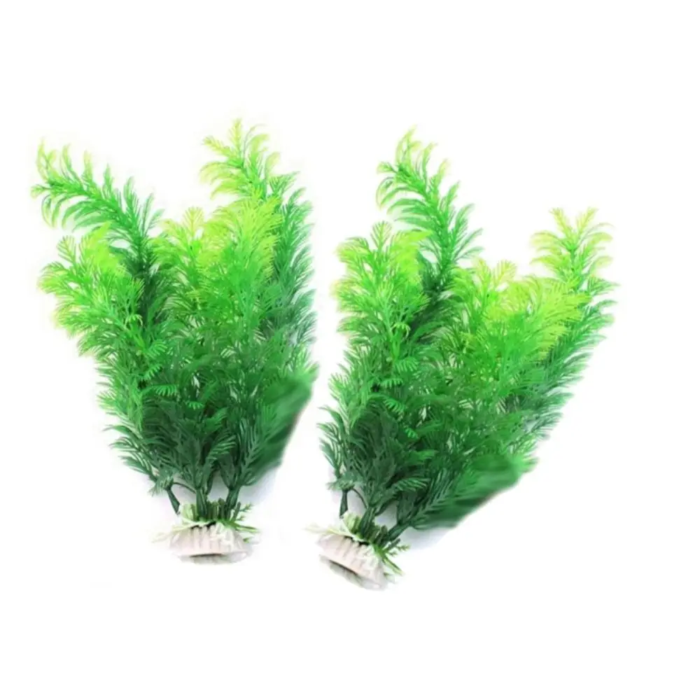 Planta Artificial para Aquário Verde de Plástico Textura Realista - Imagem 4