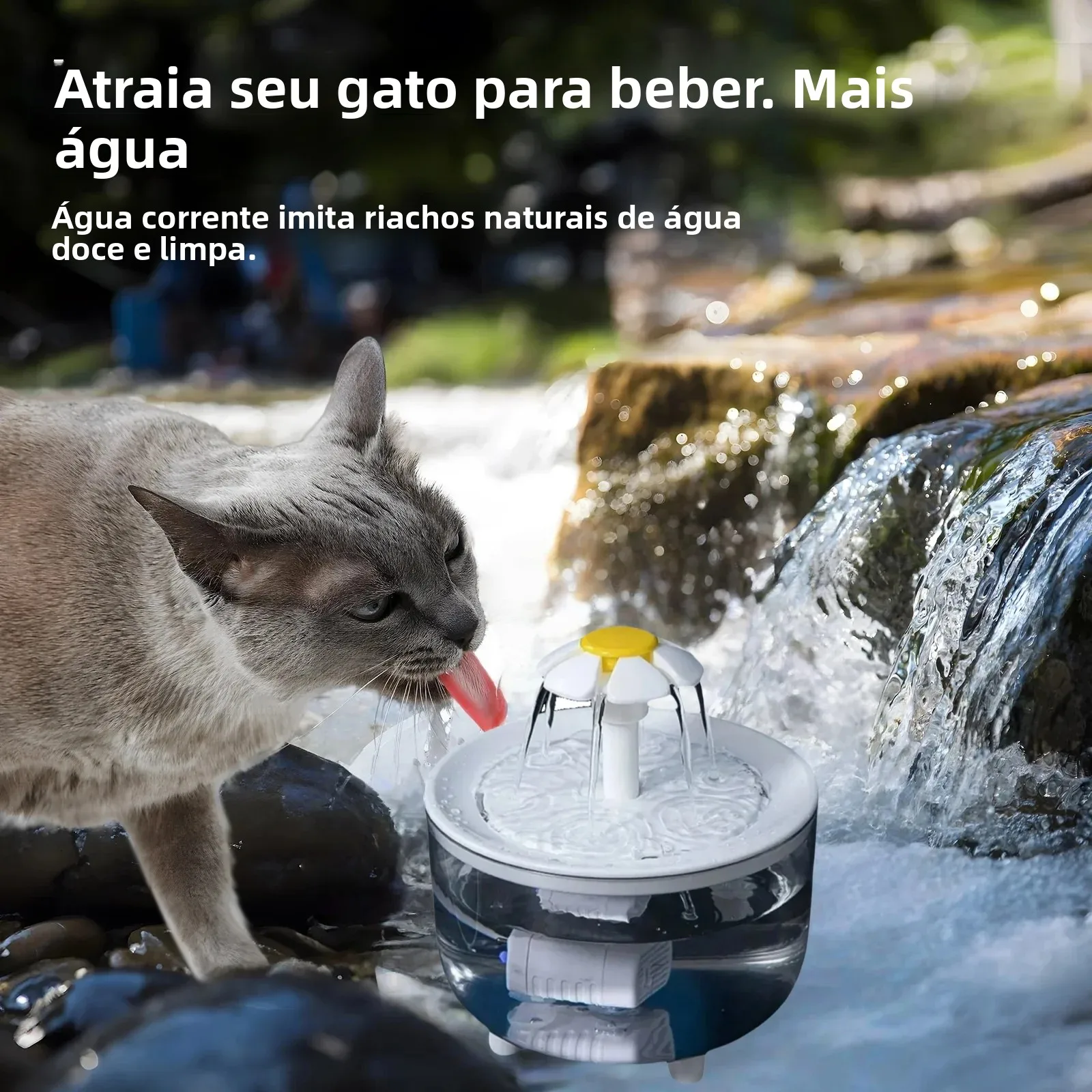 Fonte de Água para Gatos 1200mL com 4 Filtros e Alimentação USB - Imagem 4