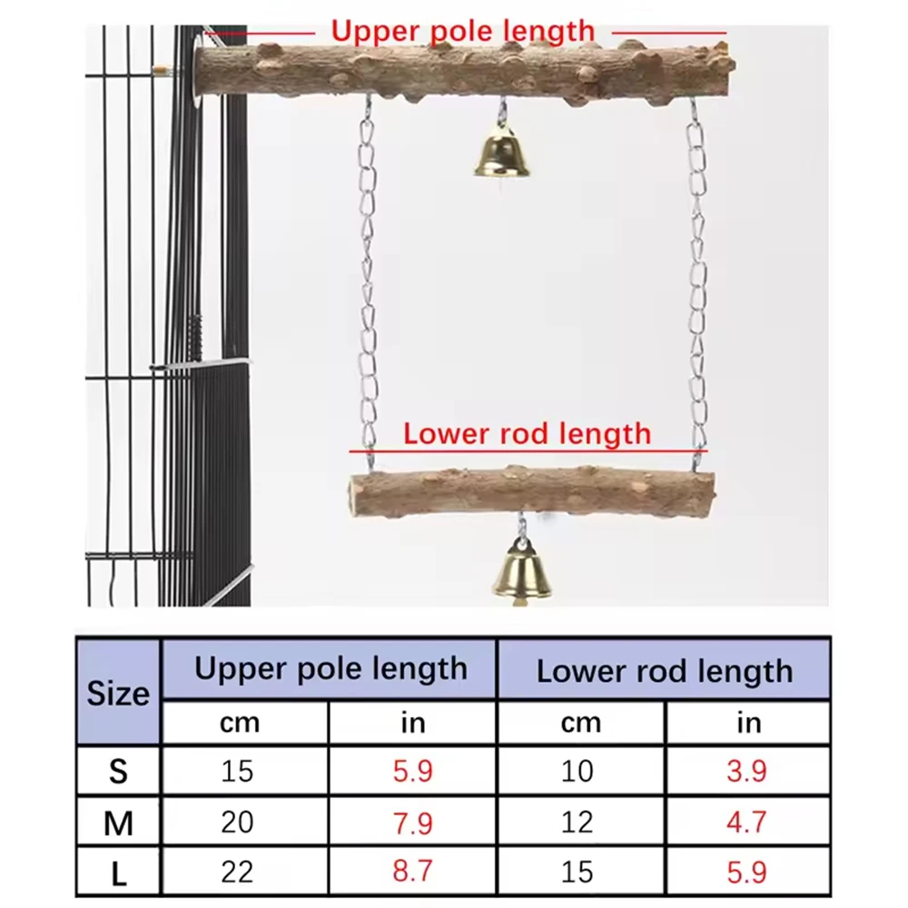 Ponte Suspensa para Pássaros e Hamsters de Madeira com Fixação por Parafuso - Imagem 6