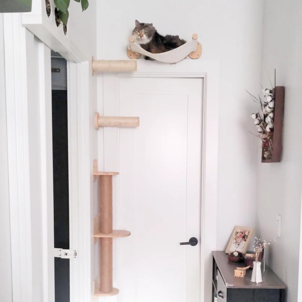 Prateleira de Parede para Gatos de Madeira para Escalada - Imagem 2