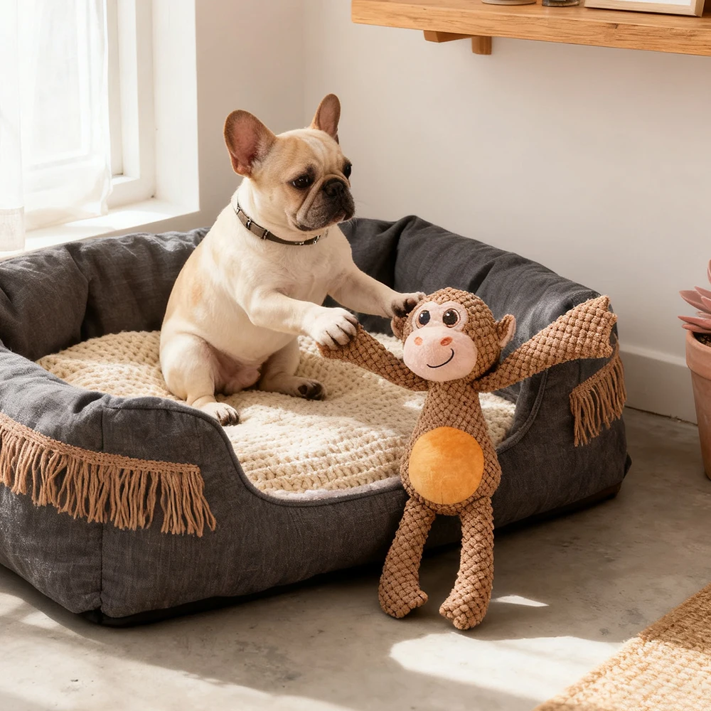 Brinquedo de Pelúcia para Cães em Formato de Macaco com Som - Imagem 3