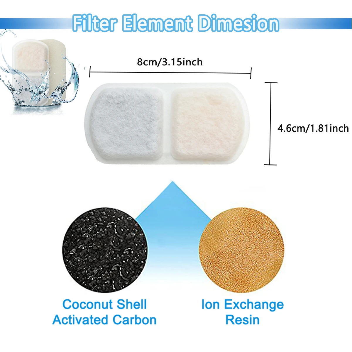 Filtros de Carvão para Fonte de Água Pet 10 peças, Purificam a Água - Image 3
