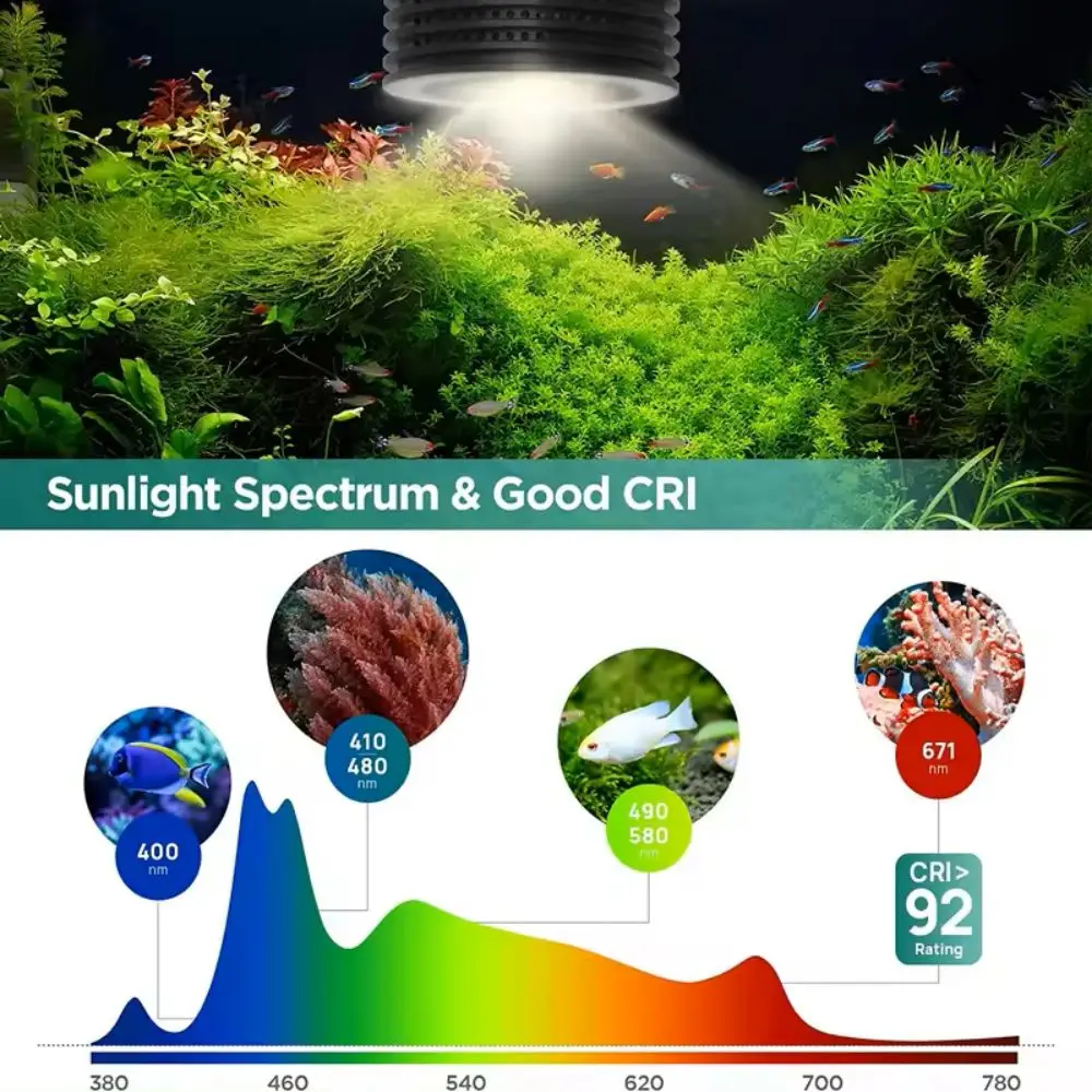 Luminária Lominie Asta 20 LED para Aquário de Água Doce 18W RGBW+UV - Image 3
