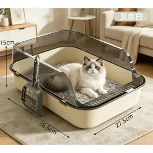 caixa de areia semi-fechada para gatos
