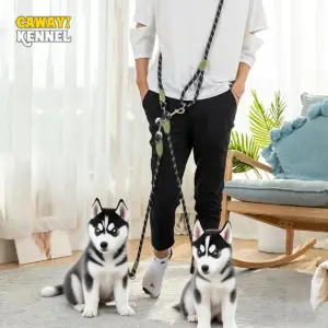 trela dupla para cães refletiva