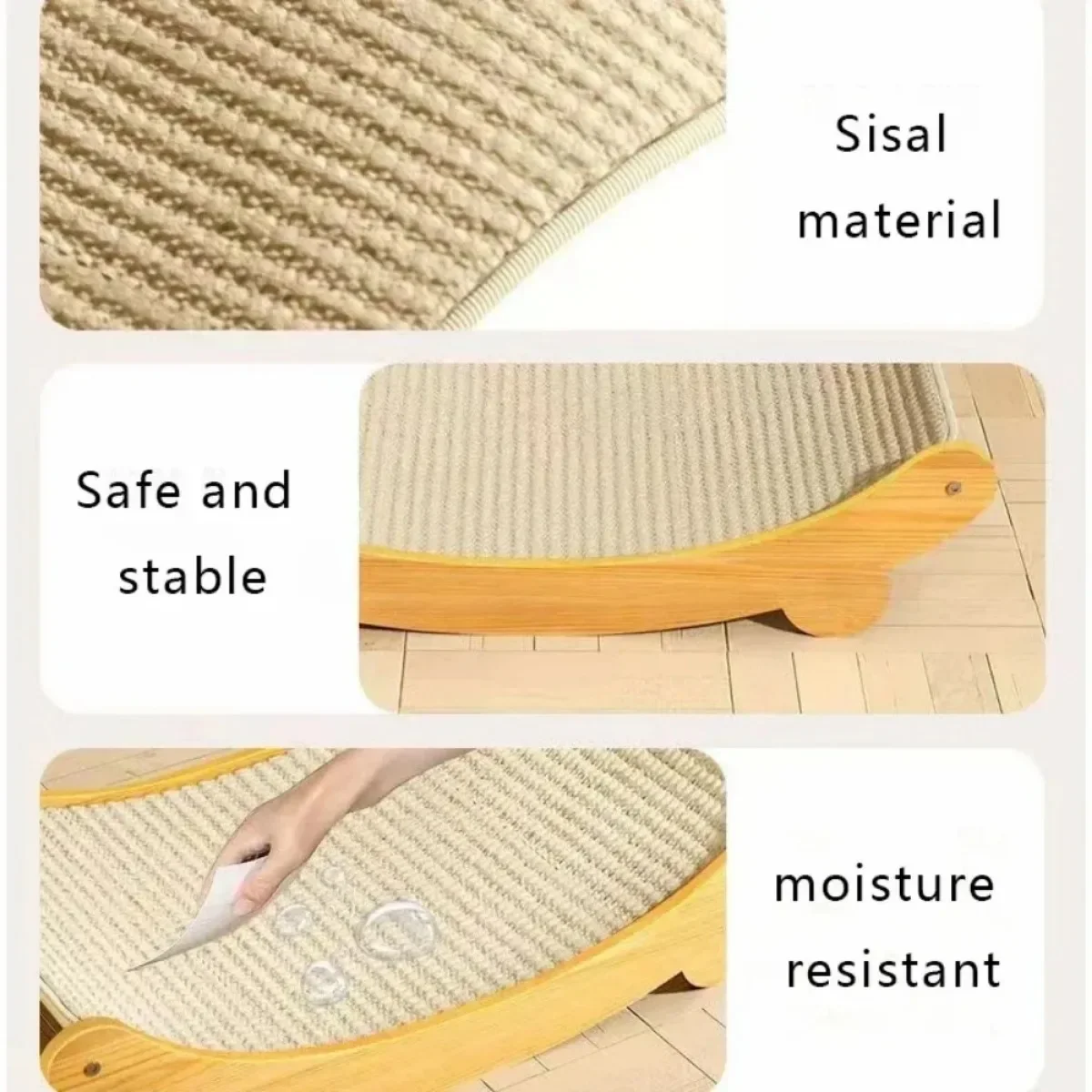 Arranhador de Gato de Madeira com Sisal Destacável para Gatinhos - Imagem 5