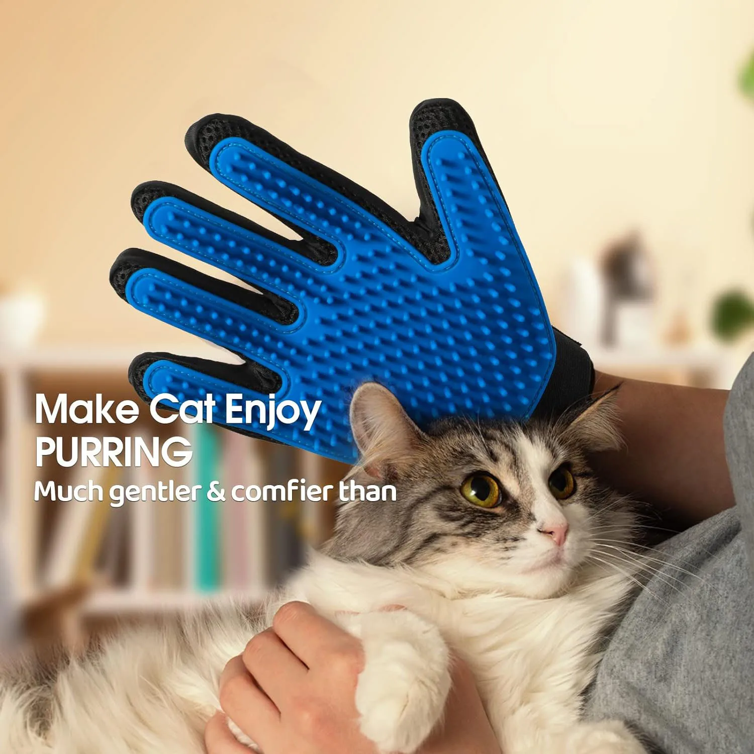 Luva Removedora de Pelos para Cães e Gatos de Silicone para Banho e Massagem - Imagem 3