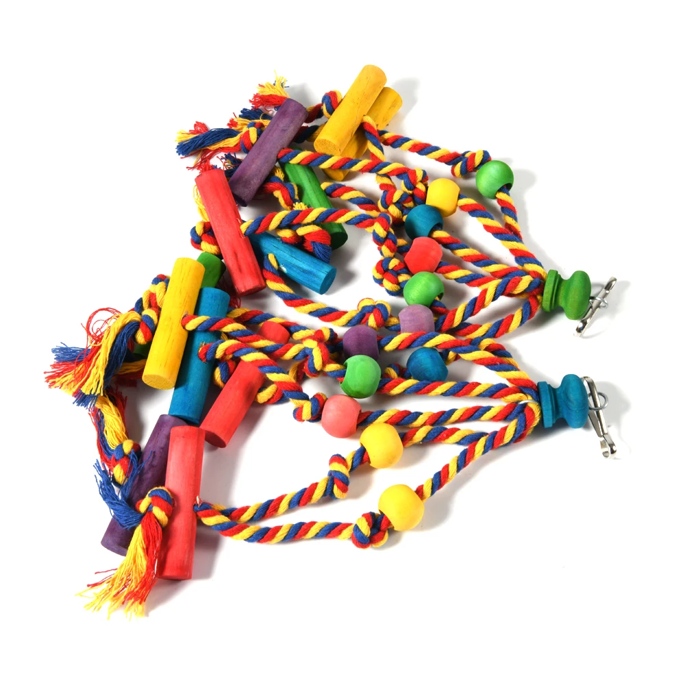 Brinquedo de Mastigar para Pássaros de Algodão e Madeira para Gaiola - Imagem 5
