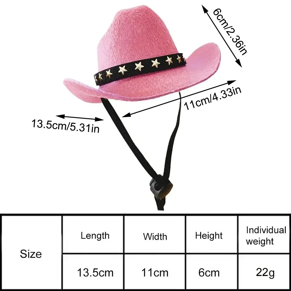 Chapéu de Cowboy para Gatos Ajustável Preto com Estrela - Imagem 6