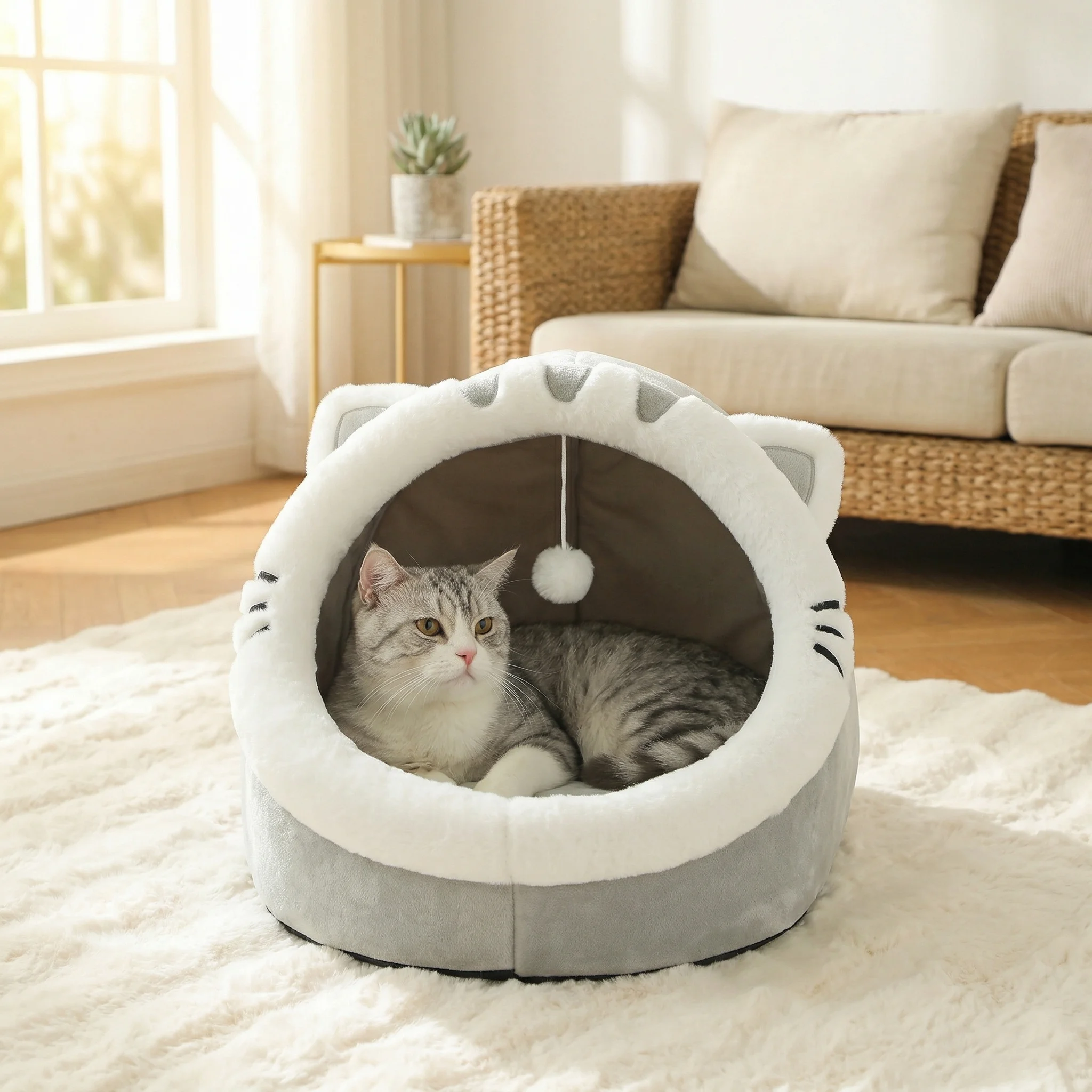 Cama Tenda para Gatos e Cães Pequenos de 35 cm Rosa - Imagem 3