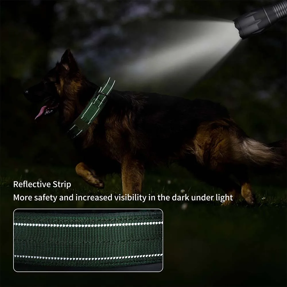 Coleira Tática para Cães com Fivela Dupla e Faixa Refletiva - Imagem 5