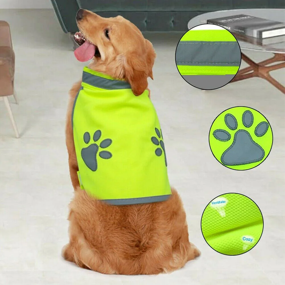 Colete Reflexivo para Cães Amarelo com Faixas de Alta Visibilidade - Imagem 2