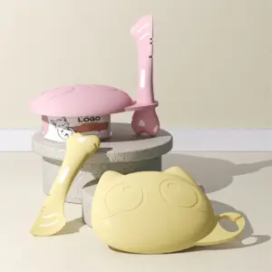 colher e tampa de silicone para comida de gatos