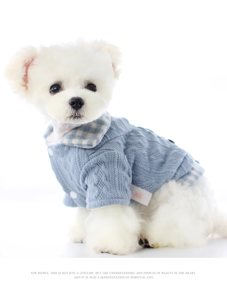 Suéter para Cães Pequenos Xadrez com Gola Alta - Imagem 5