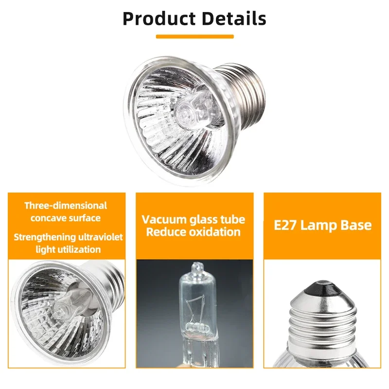 Lâmpada de Aquecimento para Répteis E27 25W com UVA e UVB - Image 2