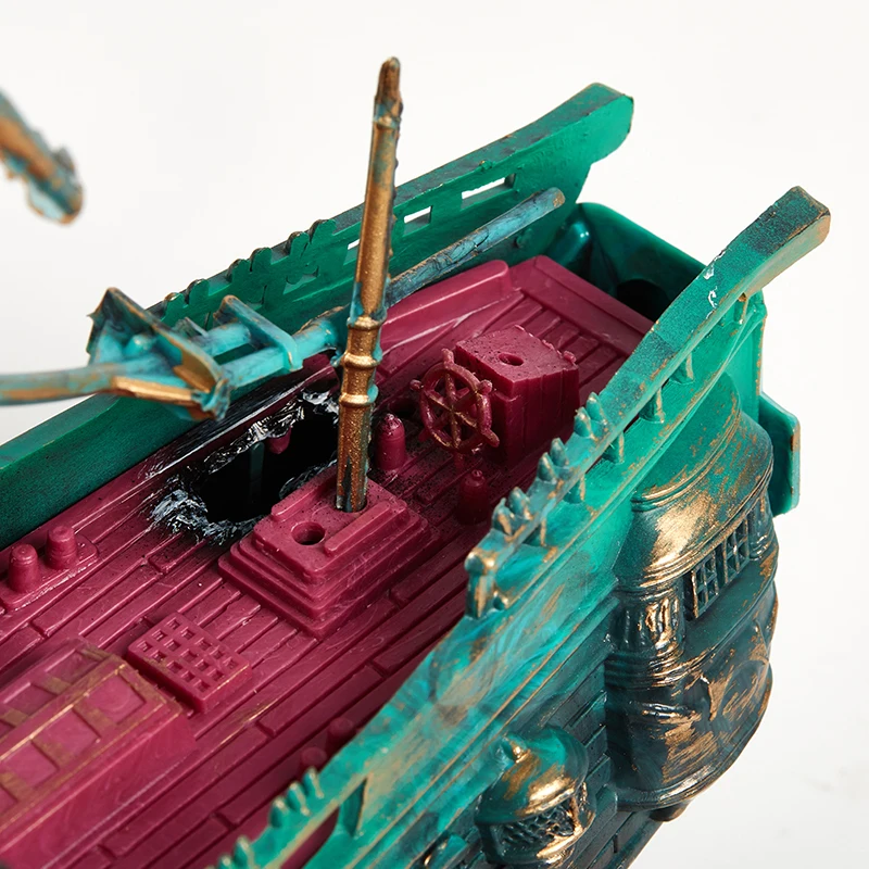 Ornamento de Resina Navio Pirata Wreck para Aquário com Abrigo para Peixes - Imagem 6