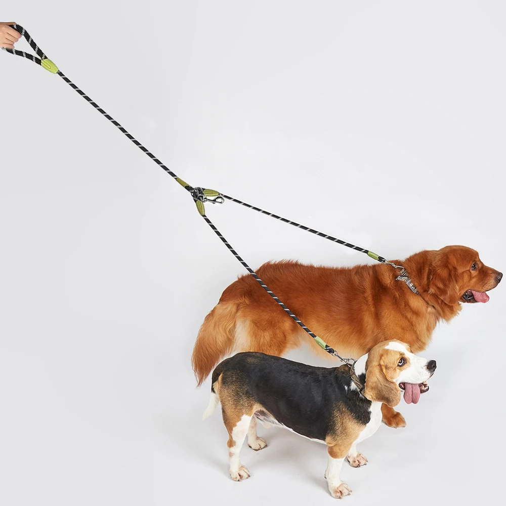 Trela Dupla para Cães Refletiva 360° para Passeio e Corrida - Imagem 4