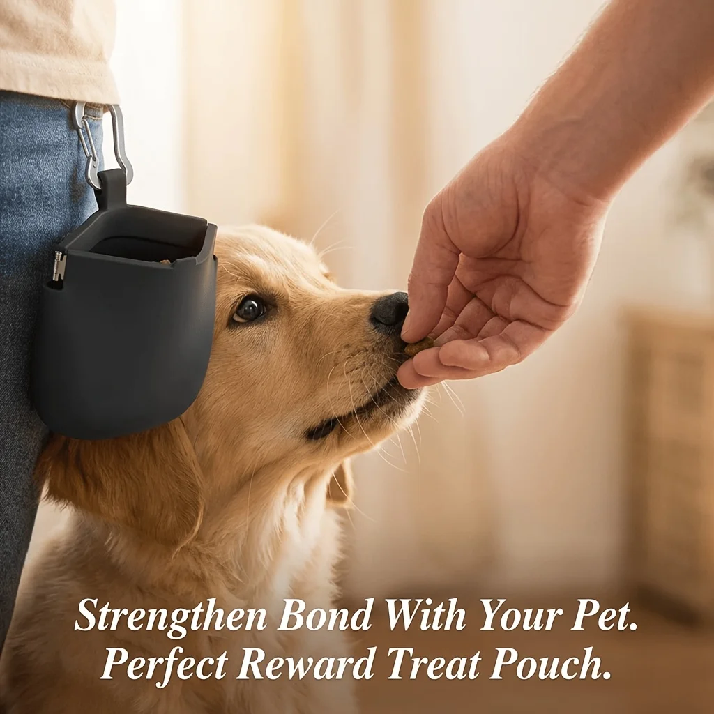 Bolsa de Cintura para Cães de Silicone com Gancho de Aço Inoxidável - Imagem 2
