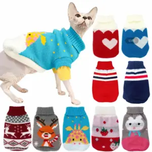 suéter de gola alta para gatos
