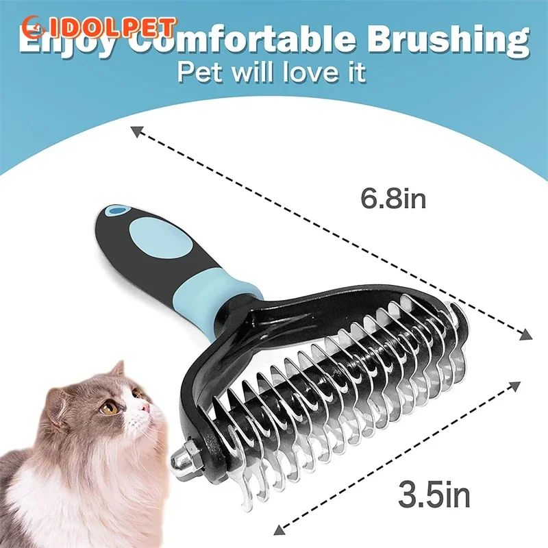 Escova para Cães e Gatos com 2 Lados de Dentes de Aço Inox - Imagem 5