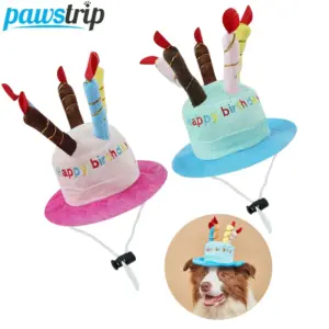 chapéu de pelúcia ajustável para cães