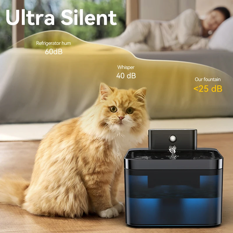 Fonte Automática para Gatos 2,2 L Sem Fio com Sensor e Filtro - Image 6