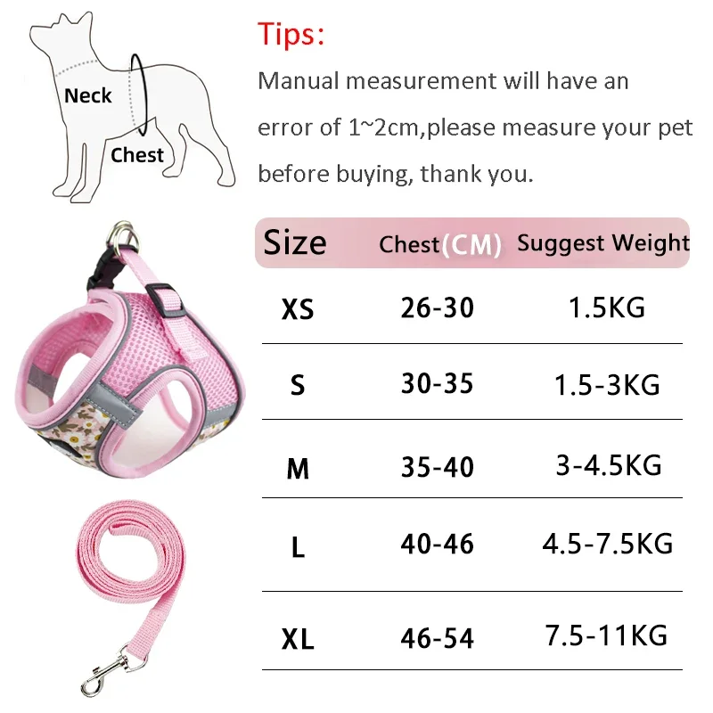 Coleira Peitoral para Cães e Gatos Pequenos com Faixa Refletiva - Imagem 6