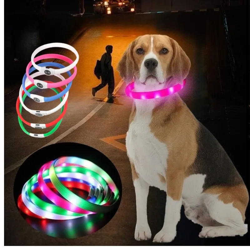 Coleira LED para Cães em PVC à Prova D'água Recarregável USB - Imagem 5